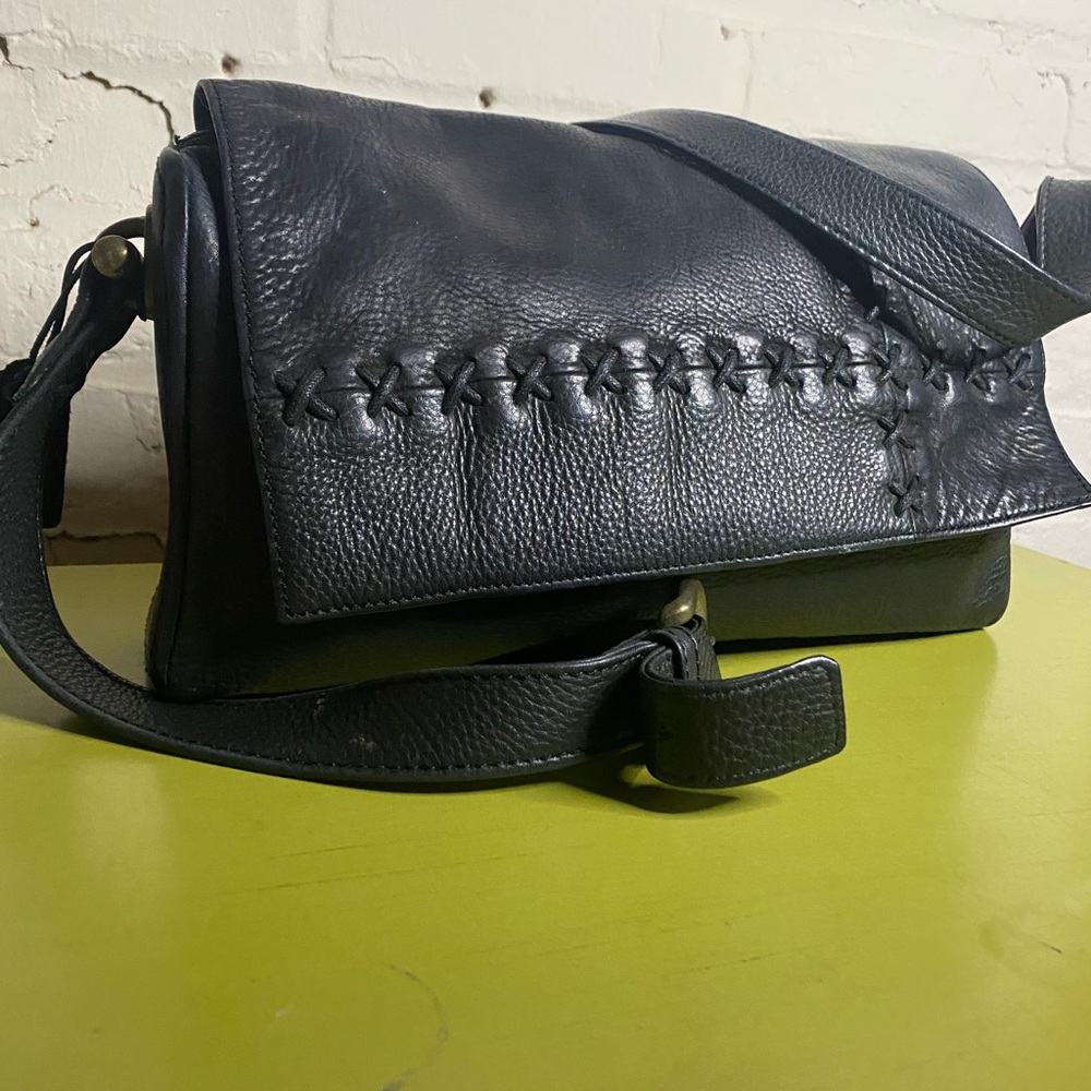 Leather satchel bag